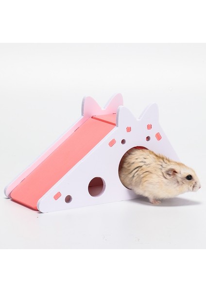 Pembe Tarzı Ağaç Deliği Hamster Hideout Sevimli Hamster Egzersiz Oyuncak Ahşap Hamster Evi Gine Domuzu Hamster Aksesuarları Için Merdiven Slayt ile Hamster Kafesi (Yurt Dışından)