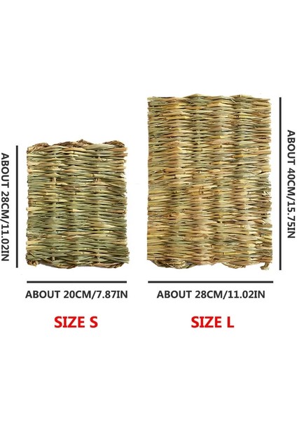 Açık Sarı Stil L 40CM 28CM Küçük Evcil Hayvanlar Için El Dokuma Ped Tavşan Çim Yastık Hamster Bitki Hasır Kafes Yatak Mat Gine Domuzu Evcil Hayvan Kafesi Aksesuarları Lapin (Yurt Dışından)