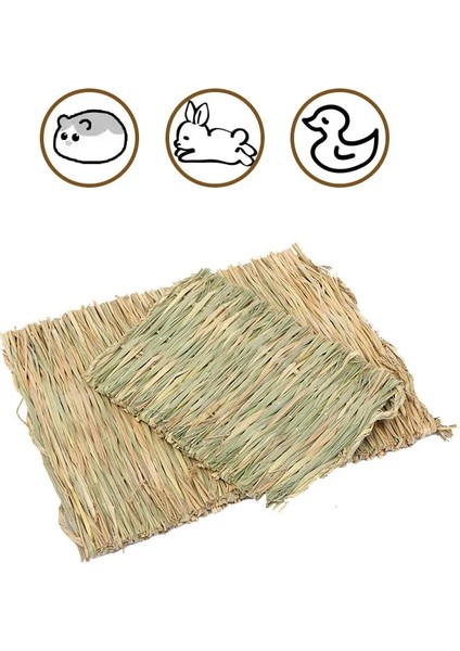 Açık Sarı Stil L 40CM 28CM Küçük Evcil Hayvanlar Için El Dokuma Ped Tavşan Çim Yastık Hamster Bitki Hasır Kafes Yatak Mat Gine Domuzu Evcil Hayvan Kafesi Aksesuarları Lapin (Yurt Dışından)