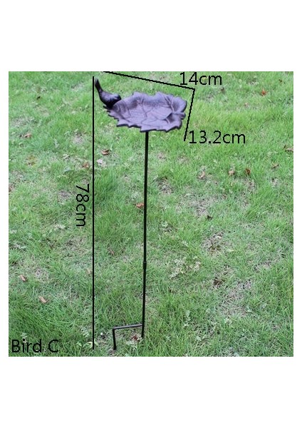 Kuş C Tarzı Avrupa Vintage Ev Bahçe Dekor Dökme Demir Kuş Deniz Kabuğu Şekilli Kuş Besleyici Uzun Fiş ile Ağır Sağlam Metal Birdbath (Yurt Dışından)