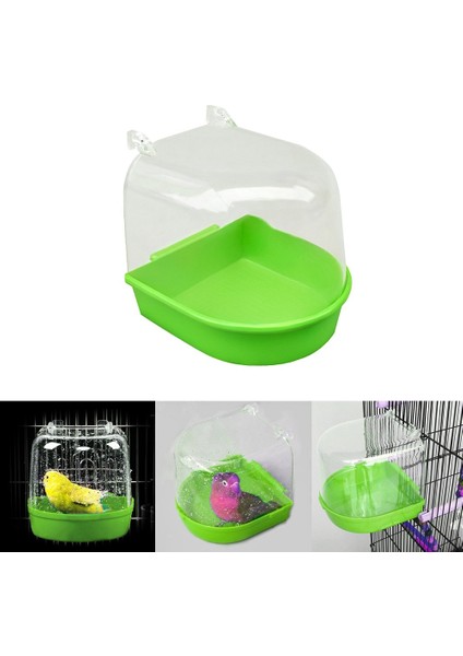 13,5X14X14CM Yeşil Stil Yeni Plastik Kuş Banyo Kutusu Kuş Duşu Papağanlar Banyosu Asılı Kuş Kafesleri Kuşlar Için Aynalı Küvet Su Küveti Pet Kuş Kasesi (Yurt Dışından)
