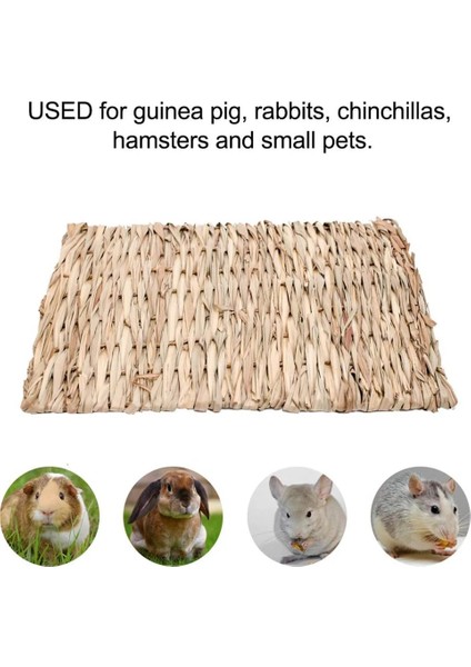 Gösterilen Stil Gibi L Beden Küçük Hayvan Hamster Kafesi Yatak Ev Pedi Tavşan Çim Çiğneme Mat Dokuma Hasır Hamster Gine Domuzu Evcil Hayvan Evi Kafes Aksesuarları (Yurt Dışından)