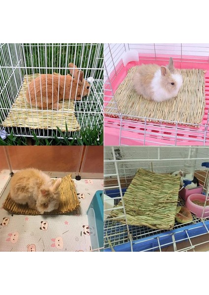 Gösterilen Stil Gibi L Beden Küçük Hayvan Hamster Kafesi Yatak Ev Pedi Tavşan Çim Çiğneme Mat Dokuma Hasır Hamster Gine Domuzu Evcil Hayvan Evi Kafes Aksesuarları (Yurt Dışından)