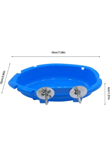 Mavi Stil 2 In 1 Kuş Su Küvet Pet Kuş Papağan Kafesi Için Asılı Kase Besleme Papağanlar Pet Malzemeleri Parakeet Birdbath Duş Yıkama Banyosu (Yurt Dışından)
