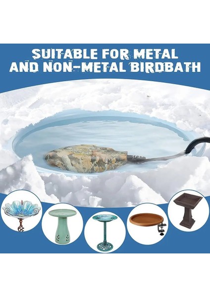 Bir Stil Kuş Banyosu Deicer Isıtıcı Pratik Kış Kümes Hayvanları Termostatik Birdbath Deicer ve Garde K6F8 Için Alüminyum Tabanlı Su Isıtıcı (Yurt Dışından)
