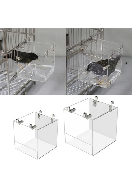 L Tarzı Papağanlar Kuş Küvet Şeffaf Parakeets Papağan Geniş Akrilik Ev Duş Pet Malzemeleri Kafes (Yurt Dışından) fiyatları