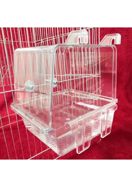 Kuş Banyo Besleme Kutusu Şeffaf Akrilik Papağan Parakeet Lovebird Küvet (Yurt Dışından)