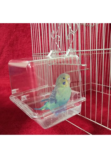 Kuş Banyo Besleme Kutusu Şeffaf Akrilik Papağan Parakeet Lovebird Küvet (Yurt Dışından) modelleri