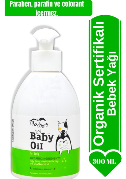 Organik Içerikli Bebek Bakım Yağı, Paraben, Parafin ve Colorant Içermez Ekolojik Sertifikalı 300ML