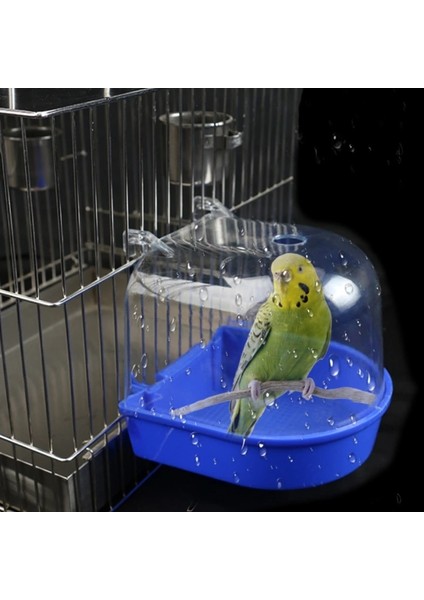 Sarı Stil Kuş Banyo Kutusu Papağan Banyo Kafesi Aksesuarı Küçük Kuşlar Için Parakeet Kanarya Muhabbet Kuşları Lovebirds Şeffaf Üst (Yurt Dışından) fiyatları