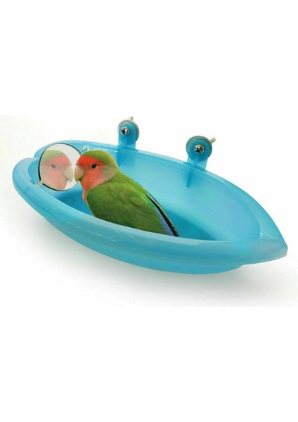 Mavi Stil Pet Kuş Banyo Kafesi Papağan Küvet Aynalı Kuş Kafesi Aksesuarları Duş Kutusu Küçük Papağan Kafesi Pet Oyuncaklar Kuşlar Aksesuarları (Yurt Dışından) fırsatları
