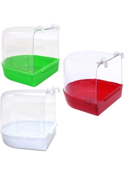 Rastgele Renk Stili Kuş Banyosu Küvet Banyo Kutusu Kuş Temizleme Aracı Kafes Duş Şeffaf Küvet Asılı Aksesuarları Banyo Papağan Plastik B8P6 (Yurt Dışından) modelleri