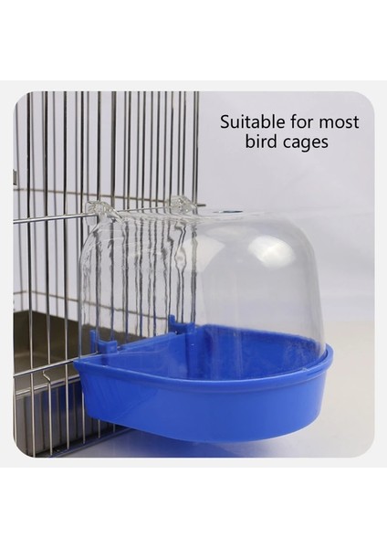 Mavi Stil Kuş Banyo Kutusu Papağan Banyo Kafesi Aksesuarı Küçük Kuşlar Için Parakeet Kanarya Muhabbet Kuşları Lovebirds Şeffaf Üst (Yurt Dışından) fırsatları