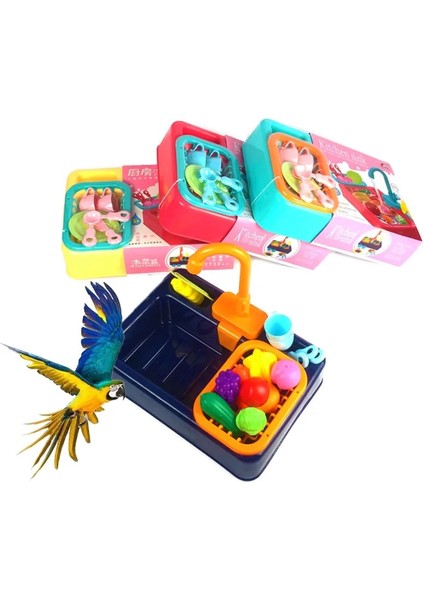 Koyu Mavi Stil Papağan Duş Kuş Küvet Calopsita Parakeet Oyuncaklar Yüzme Havuzu Agapornis Kuş Kafesleri Banyo Havzası Musluk Papağanlar Aksesuarları (Yurt Dışından) fiyatları