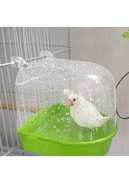 Beyaz Stil Plastik Kuş Banyo Kutusu Parakeet Asılı Kuş Kafesi Papağan Küvet Küçük Pet Duş Küvet Kuş Aksesuarı Kuş Malzemeleri (Yurt Dışından) fırsatları