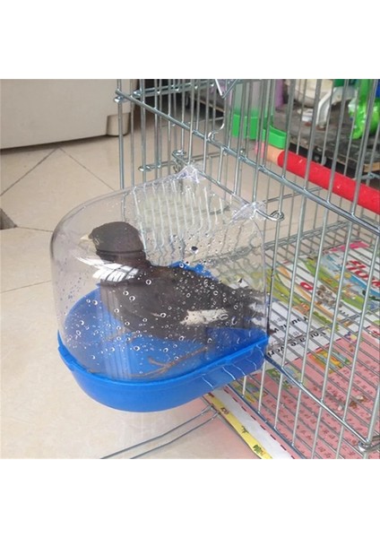 Beyaz Stil Plastik Kuş Banyo Kutusu Parakeet Asılı Kuş Kafesi Papağan Küvet Küçük Pet Duş Küvet Kuş Aksesuarı Kuş Malzemeleri (Yurt Dışından) indirimleri