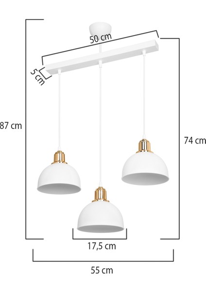 Bella 3'lü Sıralı Beyaz Avize fırsatları