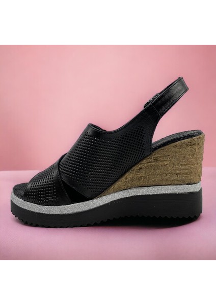 D24YS-1430 Siyah Kadın Sandalet modelleri
