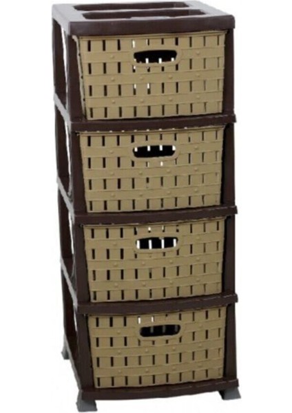 Plastik Bambu Komidin (4 Çekmeceli Sebzelik) Çölbeji