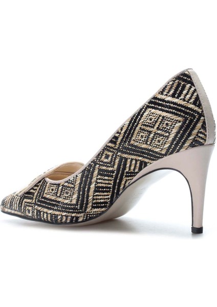 Hakiki Deri Vizon Hasır Kadın Ince Topuk Ayakkabı 019za21-514 fiyatları