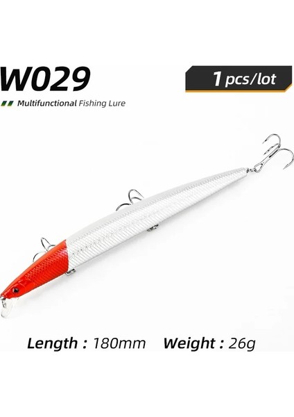 W029 Stili 175 mm Minnow Balıkçılık Yemleri Jerkbait Büyük Uzun Yapay Sert Yem Deniz Balıkçılığı Crankbait Büyük Balık Wobblers (Yurt Dışından)