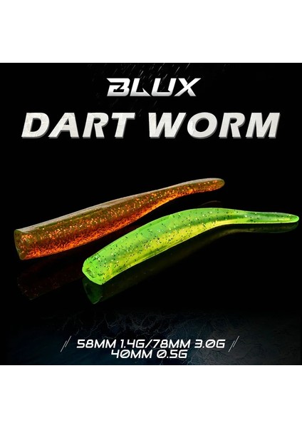 D Rengi Stili 3in 8 Adet Blux Yeni Dart Solucan Yumuşak Yem Jighead Silikon G Balıkçılık Cazibesi Tuzlu Su Tatlısu Levrek Yapay Mücadele (Yurt Dışından) modelleri