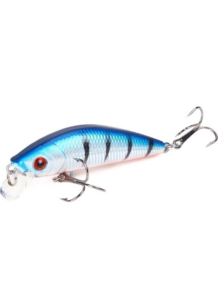 No.9 Tarzı Suffyu Minnow Balıkçılık Cazibesi 7cm.5g 3D Gözler Crankbait Wobbler Yapay Sert Yem Üç Çapa Kanca Olta Takımı (Yurt Dışından)