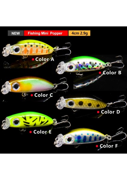 B Tarzı Balıkçılık Lures Mini Mikro Popper 4cm 2.9g Jerkbait Bas Pike Carkbait Wobblers Swimbait Profesyonel Sert Yem (Yurt Dışından) indirimleri