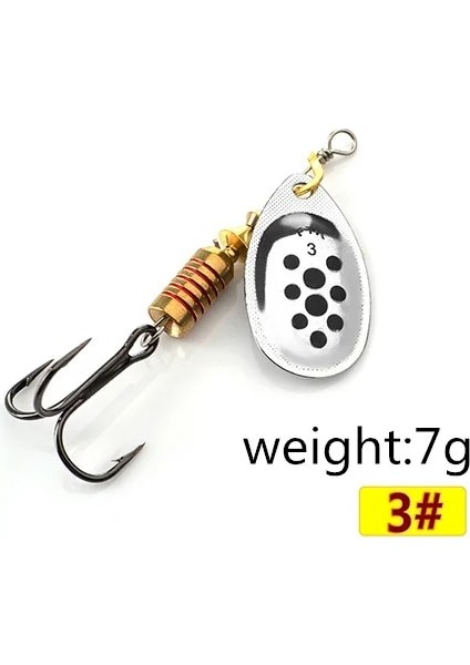 BHEID003 Stili Ftk Balıkçılık Cazibesi 7 Renk 0 #-5 # Er Yem Kaşık Lures Pike Metal Tiz Kancalı Yapay Bas Yem Balıkçılık Cazibesi (Yurt Dışından)