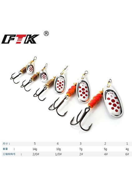BHEID003 Stili Ftk Balıkçılık Cazibesi 7 Renk 0 #-5 # Er Yem Kaşık Lures Pike Metal Tiz Kancalı Yapay Bas Yem Balıkçılık Cazibesi (Yurt Dışından)