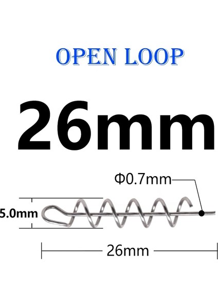 26 mm Açık Döngü Stili 100 Adet Tüm Boyut Balıkçılık Kancası Merkezleme Ral Balıkçılık Yemi Çelik Küçük Yumuşak Cazibesi Için Büyük Bahar Krank Kilidi Balıkçılık Aksesuarları (Yurt Dışından)