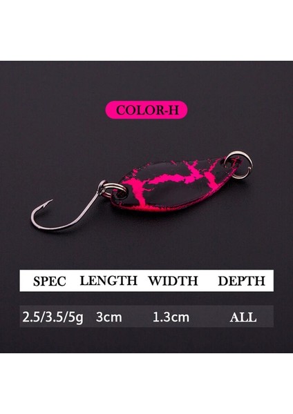 Renk-H Stili 2.5g X-Fin 3cm 2.5g.5gg Olta Takımı Metal Kaşık Cazibesi Keskin Kanca Sert Pullar Cazibesi Yem Tatlı Su Tuzlu Su Kaşığı (Yurt Dışından)