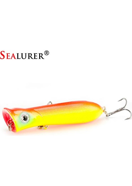P15C Stili Sealurer Popper Wobbler Balıkçılık Cazibesi 6 # Kancalı 8CM12G Yüzen Krank Yemi Yapay Yem Poper Pesca Sazan Turna (Yurt Dışından)