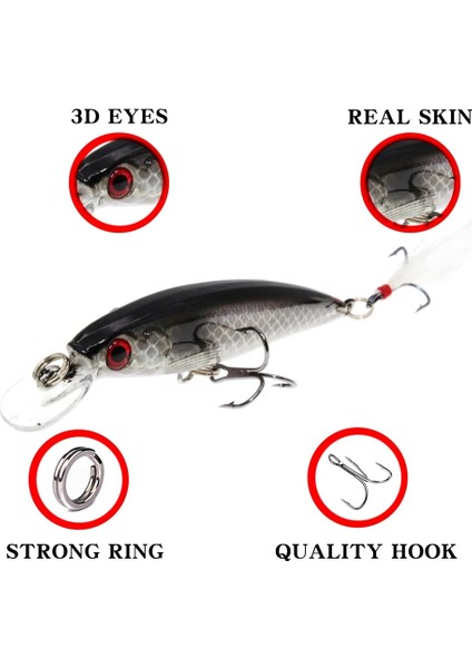 No5 Tarzı 1 Adet Minnow Balıkçılık Cazibesi G Batan Sert Yem Wobbler Jig Yem Crankbait Sazan Çizgili Bas Pesca Olta Takımı Swimbait (Yurt Dışından) modelleri