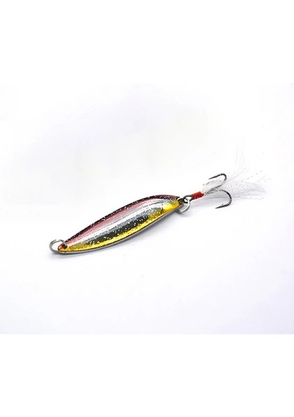 Kırmızı Altın Tarzı 5g Gökkuşağı Wobblers Vıb 5g 8g 17G Lazer Cazibesi Metal Jig Yavaş Jiggingtrolling Wobbler Metal Kaşık Tüy Kancalı Cazibesi Balık (Yurt Dışından)