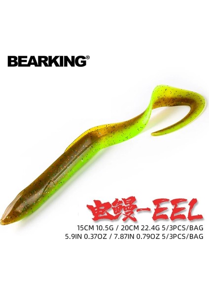 Tlg Shop L Tarzı 150MM 5 Adet Bearkıng Yılan Balığı Yumuşak Yemler 20CM 15CM Yapay Yemler Balıkçılık Solucan Silikon Bas Pike Minnow Swimbait Jig Plastik Yemler (Yurt Dışından)