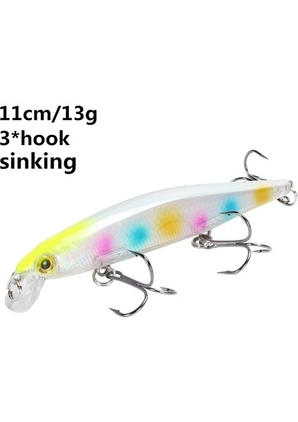 No.4 Tarzı Minnow Balıkçılık Cazibesi 11CM 7.5cm Batan Wobblers Pesca Yapay Sert Yem 3 Kanca Crankbait Bas Sazan Lures Olta Takımı (Yurt Dışından)