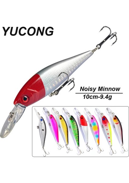 Renk E Stili 100MM-9.4G Yucong Minnow Balıkçılık Cazibesi .4g Dalış Wobblers Sert Yem Bas Pike Swimbait Batan Yapay Crankbait Pesca Isca (Yurt Dışından) fiyatları