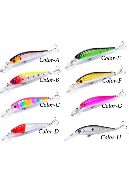 Renk E Stili 100MM-9.4G Yucong Minnow Balıkçılık Cazibesi .4g Dalış Wobblers Sert Yem Bas Pike Swimbait Batan Yapay Crankbait Pesca Isca (Yurt Dışından) modelleri