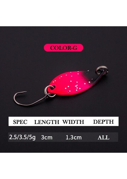 Renk-G Stili 3.5g X-Fin 3cm 2.5g.5gg Olta Takımı Metal Kaşık Cazibesi Keskin Kanca Sert Pullar Cazibesi Yem Tatlı Su Tuzlu Su Kaşığı (Yurt Dışından)