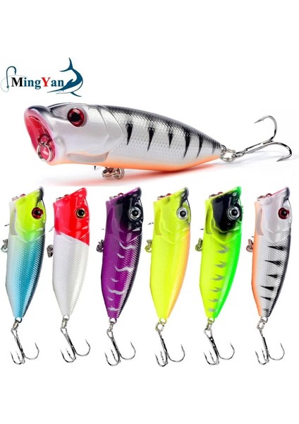 No.9 Tarzı Sıcak Balıkçılık Lures 6.5cmg Topwater Popper Yem 6 Renk Sert Yem Yapay Wobblers 6 # Kanca ile Plastik Olta Takımı (Yurt Dışından)