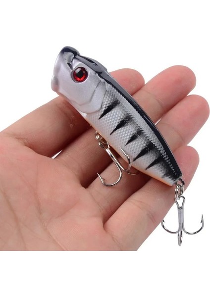 No.9 Tarzı Sıcak Balıkçılık Lures 6.5cmg Topwater Popper Yem 6 Renk Sert Yem Yapay Wobblers 6 # Kanca ile Plastik Olta Takımı (Yurt Dışından)