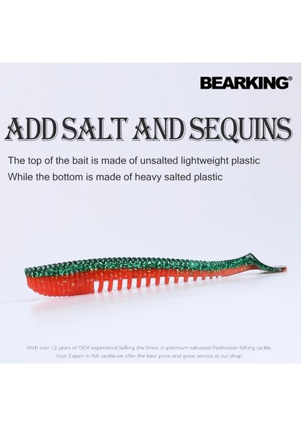 Col.e Stili 95MM 5 Adet Bearkıng 5cm 8cm 9.5cm 11CM Balıkçılık Lures Yumuşak Cazibesi Yapay Yem Predator Turna ve Bas Için Pisliklerle Mücadele (Yurt Dışından)