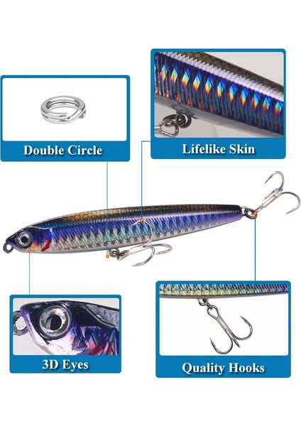 Gümüş Çubuk Stili 80MM 10G Kalem Batan Balıkçılık Cazibesi Ağırlıkları G Bas Olta Takımı Balıkçılık Aksesuarları Tuzlu Su Cazibeleri Balık Yemi Trolling Cazibesi (Yurt Dışından) indirimleri