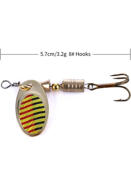 SP066 Stili .7cm.3g Yapay Altın Gümüş Kaşık Cazibesi Metal Er Balıkçılık Lures Pesca Olta Takımı Er Yem 4 # Kanca (Yurt Dışından)
