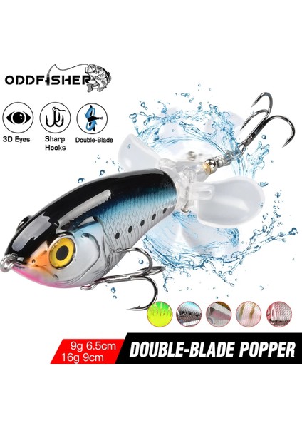 Renk 04 Stili 85MM 14,5g Whopper Popper Balıkçılık Cazibesi Sazan Pike Topwater Yüzer Çift Pervaneli Yumuşak Dönen Kuyruk Sert Yem Bas Swimbait 9g 16G (Yurt Dışından) fiyatları