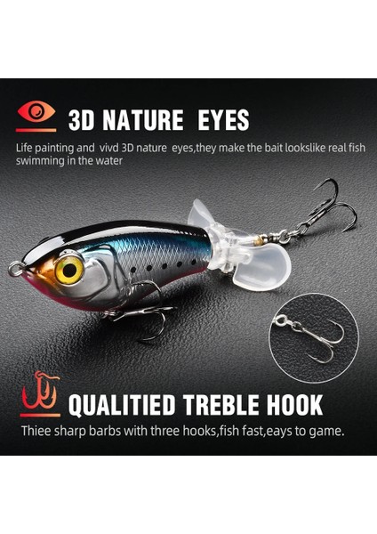 Renk 04 Stili 85MM 14,5g Whopper Popper Balıkçılık Cazibesi Sazan Pike Topwater Yüzer Çift Pervaneli Yumuşak Dönen Kuyruk Sert Yem Bas Swimbait 9g 16G (Yurt Dışından) modelleri