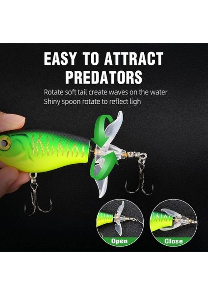 Renk 04 Stili 85MM 14,5g Whopper Popper Balıkçılık Cazibesi Sazan Pike Topwater Yüzer Çift Pervaneli Yumuşak Dönen Kuyruk Sert Yem Bas Swimbait 9g 16G (Yurt Dışından) fırsatları