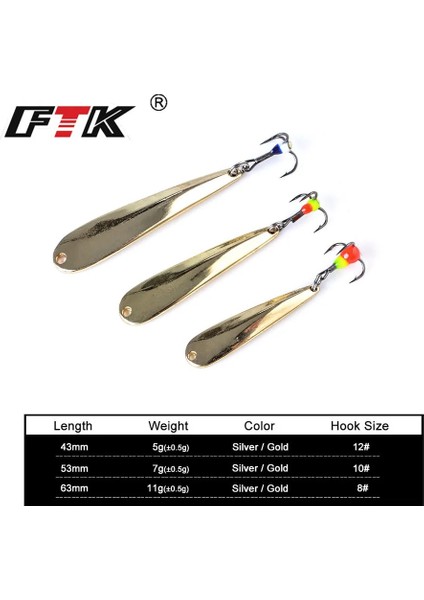 Beyaz Stil 53MM-7G Balıkçılık Kış Buz Balıkçılık Cazibesi 5ggg Altın Gümüş Metal Kaşık Bait Sert Cazibesi, Levrek ve Turna Balıkçılığı Için Tiz Kancalı (Yurt Dışından) modelleri