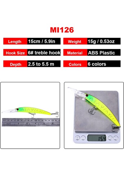 No.3 Tarzı Hengjıa M 15G Derin Dalış Jerkbait Yapay Sert Yem Balıkçılık Wobblers Minnow Cazibesi Bas Pike Sazan Olta Takımı (Yurt Dışından) modelleri